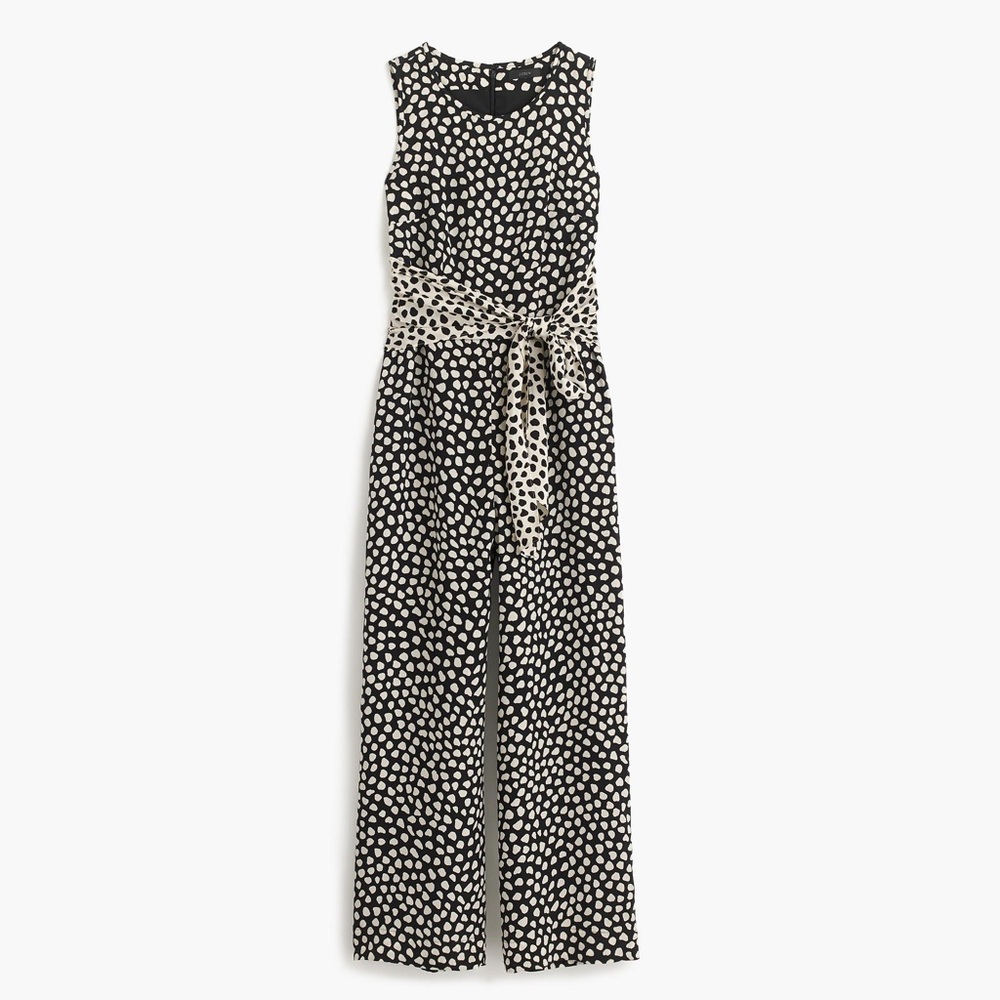 J. Crew Pebble Print Polka Dot Silk Jumpsuit